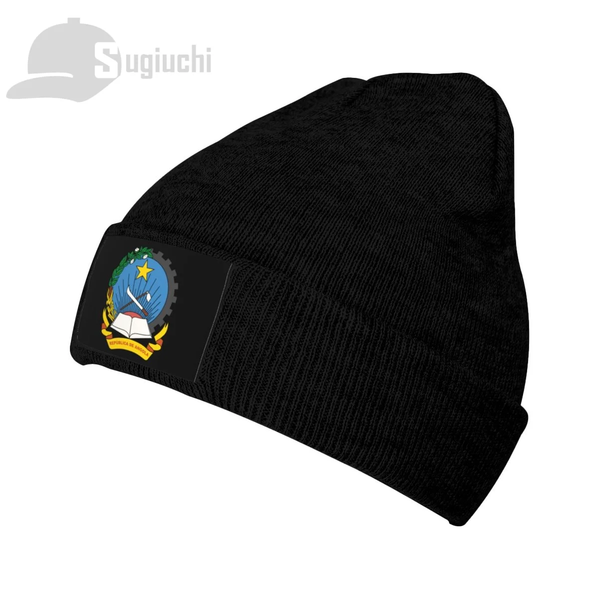 Emblem Of Angola Country Top Print Men Women Unisex Knitted Hat Winter Autumn Beanie Cap Warm Bonnet