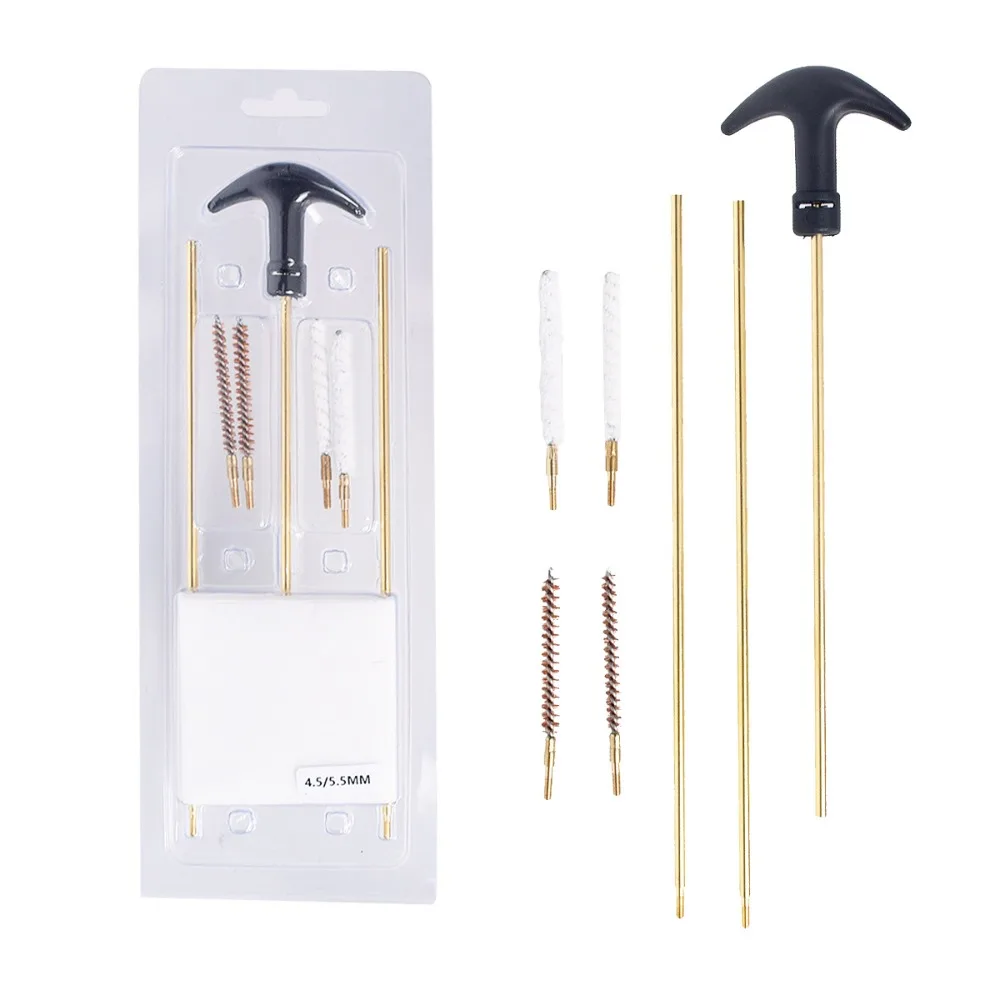 4.5/5.5MM 177&.22 Barrel Cleaning Kit Rifle Pistol Airgun Rod Brush Cleaner Hunting Accessories Gun Cleaning Tool Set