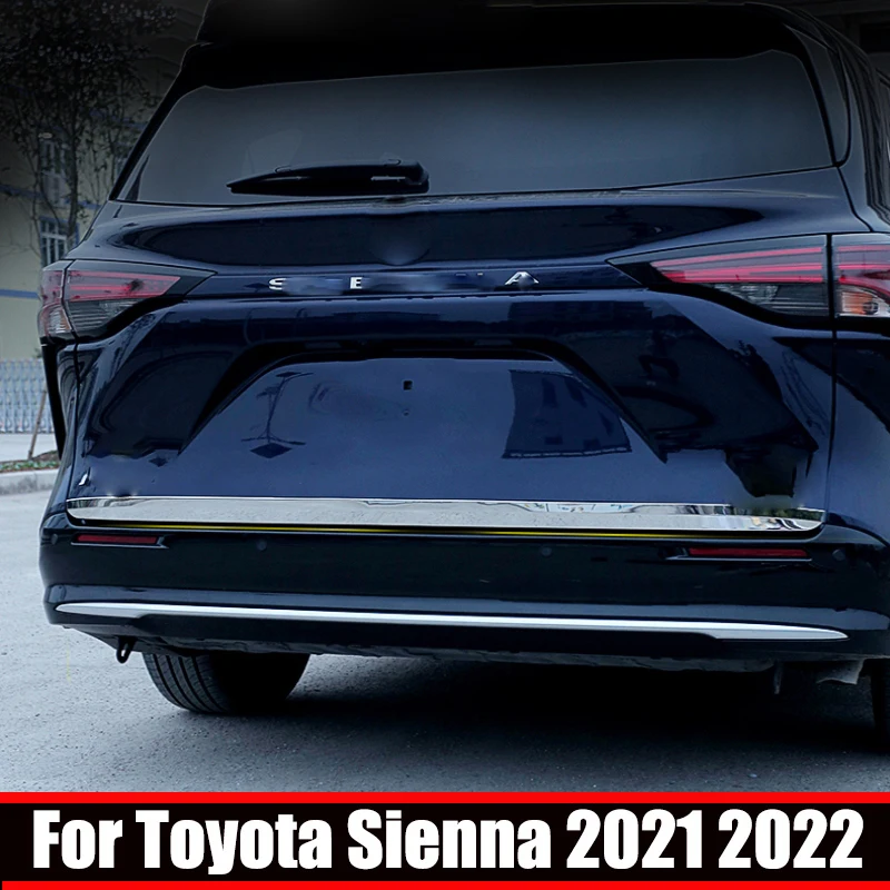 For Toyota Sienna XL40 2021 2022 Stainless Steel Rear Bumper Corner Cover Trunks Tail Door Strips Garnish Trims Car Accessories