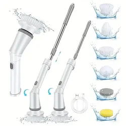 Extended and Convenient Electric Cleaning Brush, Kitchen, Bathroom, Bathtub, Swimming Pool, Multifunctional Handheld Household D