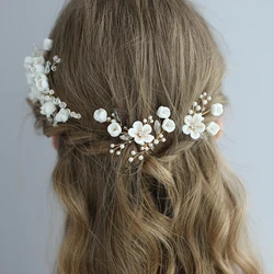 Wedding Hair Accessories crystal Headdress Jewellery Flower Hair Comb Headdress Hair Pins  Bridal Hair Ornaments Female Tiaras