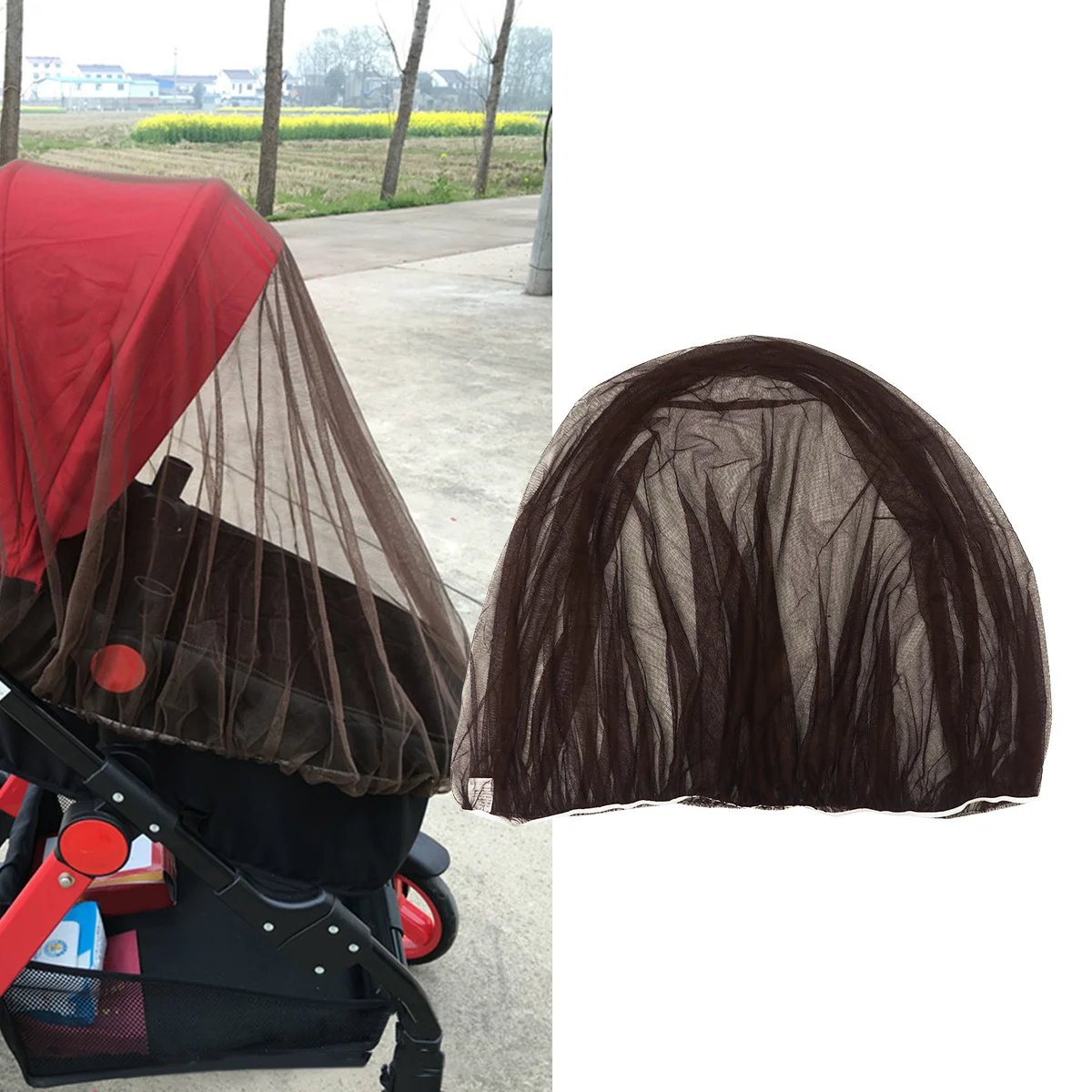 

Baby Mosquito For Stroller Infant Carriage Bug Cover Cradle Cradle Mosquito Mesh Pram Travel Bed Mesh Insect Protection Coffee