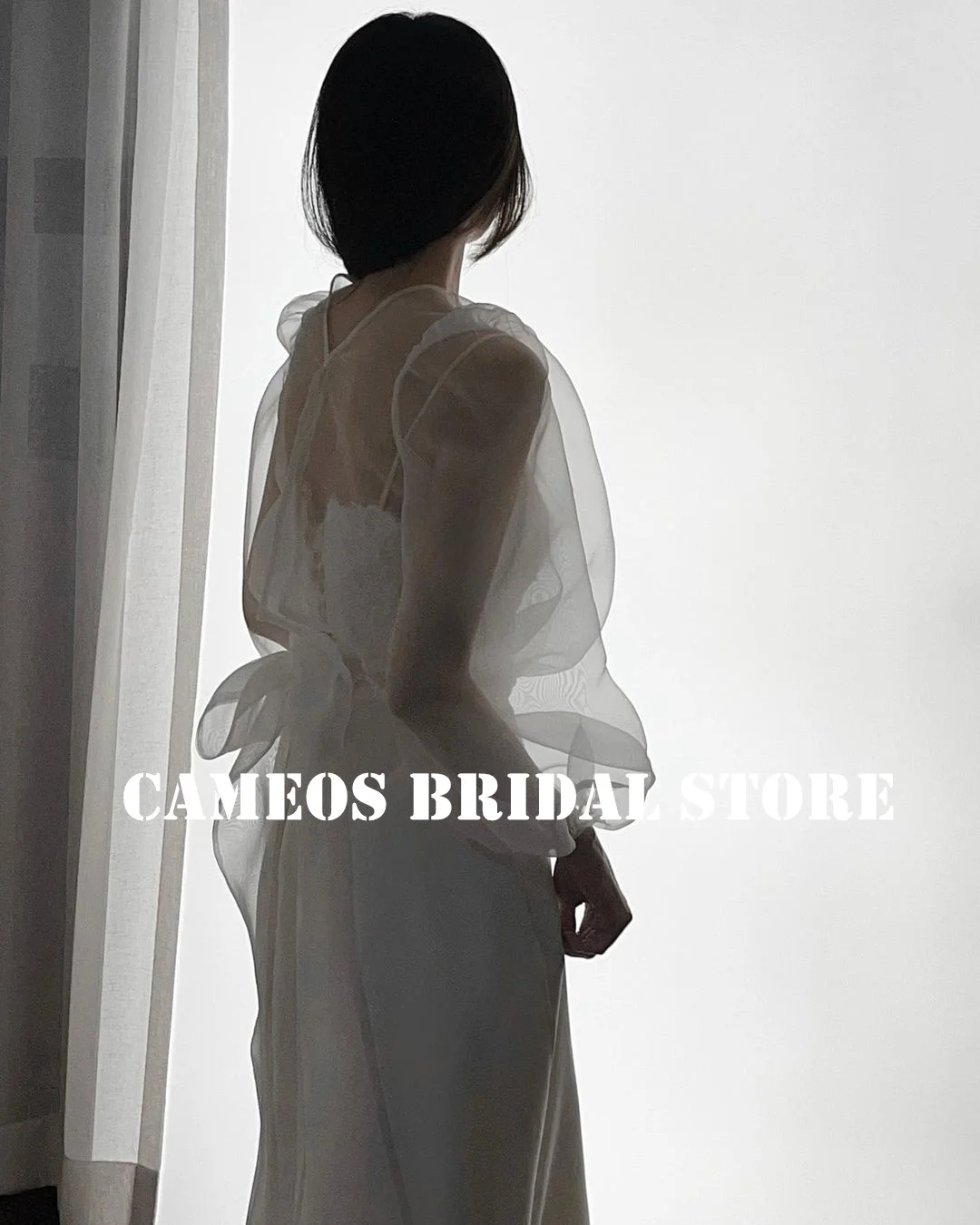 SONDR Customized 웨딩드레스 Puff Sleeves Wedding Dresses Two Pieces Korea Satin Lace Evening Ivory Bride Gowns Women Bridal Dresses