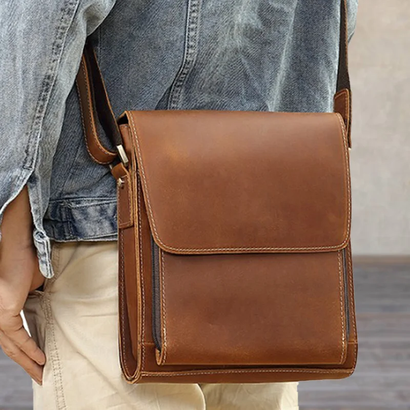 

YL-201-214 Сумка через плечо Crazy Horse из воловьей кожи, натуральная кожа с элитным ощущением, мужская кожаная сумка через плечо