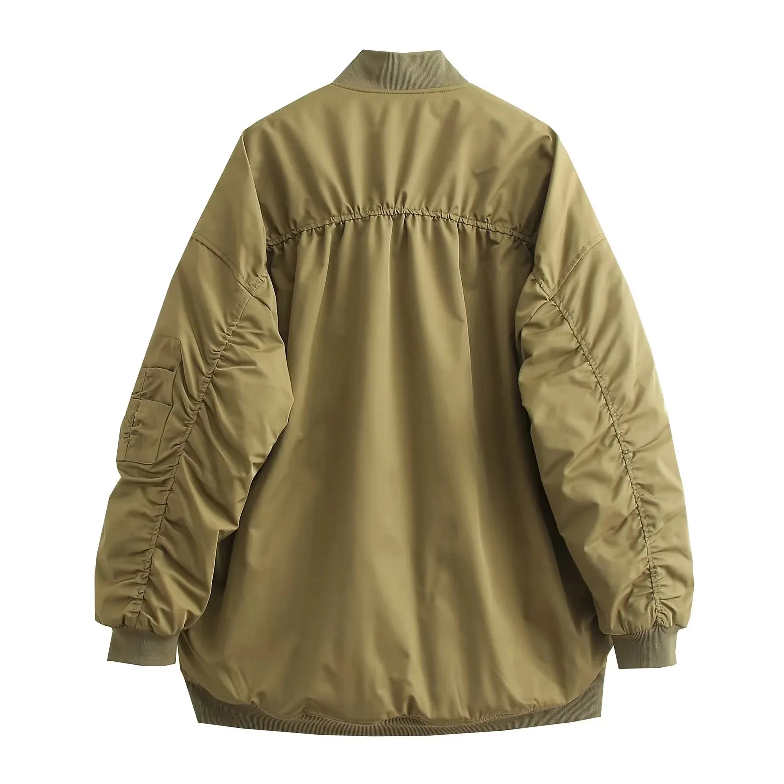 Veste ample en coton pour femme, manteau en coton avec fermeture éclair, automne et hiver 2025