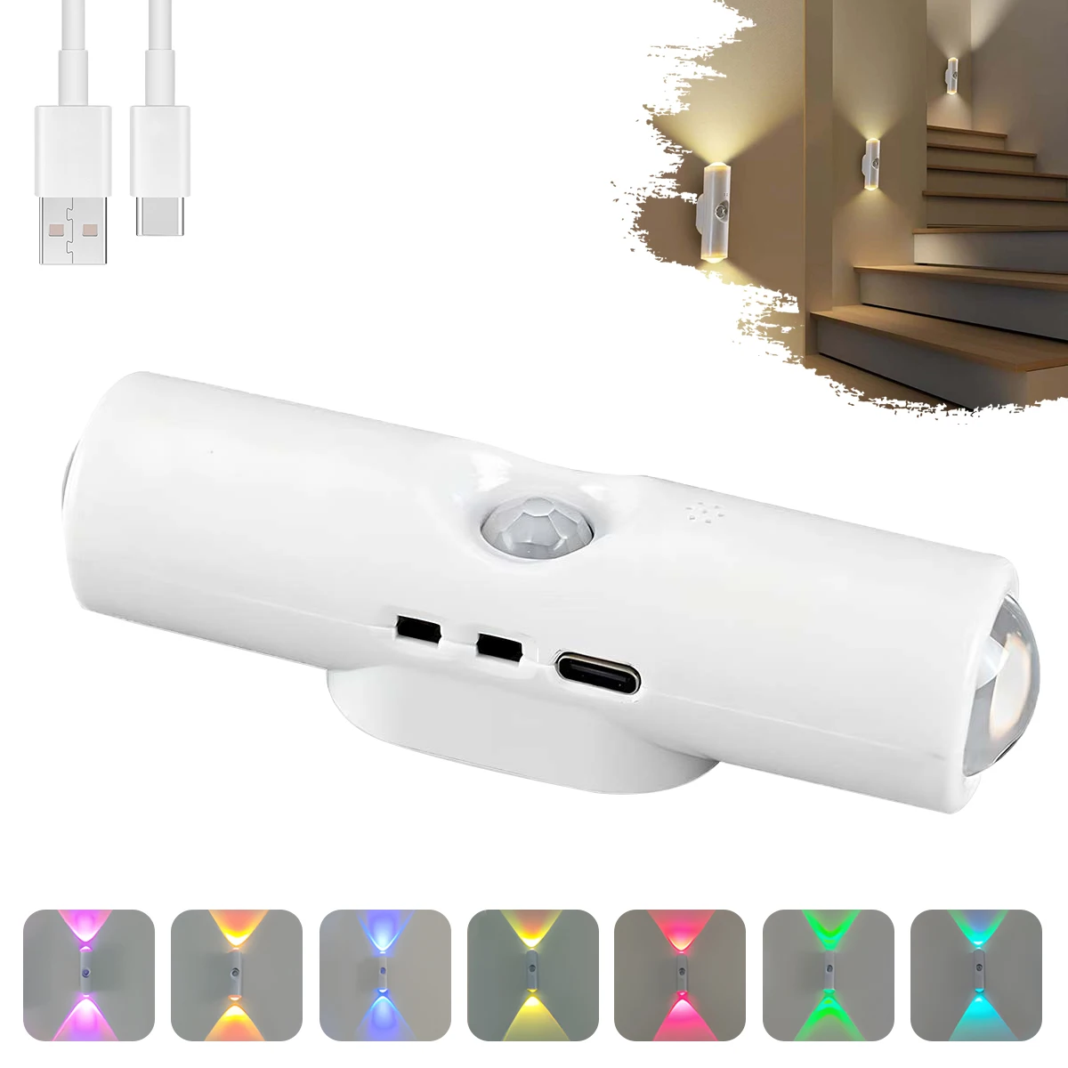 

Intelligent Human Body Induction Lamp Self-adhesive Magnetic Wall Lamp Charging Atmosphere Lamp Hill Dual Cat Eye Night Light