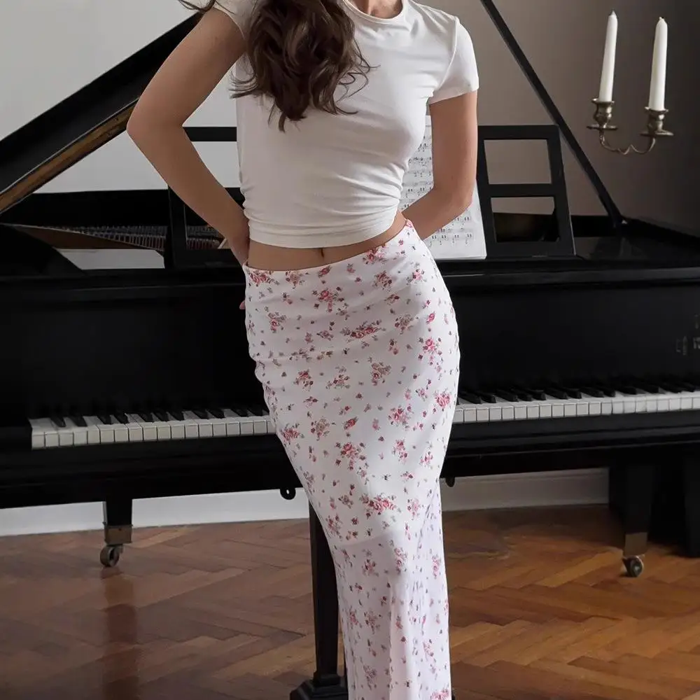 

Cleanfit Floral Print Slim Fit Fi Tail f Body Long Skirt Faionable Summer Fre Sle Cross Border Ladies Gown