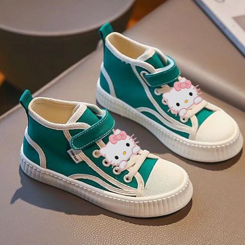 

Детская парусиновая повседневная обувь Sanrio, новые весенне-осенние студенческие кроссовки hello kitty для девочек, обувь для мальчиков