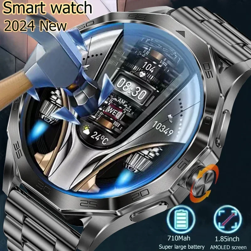 

2024 New MilitaryGrade Smartwatch 185Inch HD GPS Tracking HD Bluetooth Call 710mAh LargeCapacity Battery