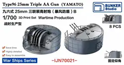 BUNKER IJN70021 Type96 25mm Triple AA Gun (YAMATO) 3D print Wartime Production