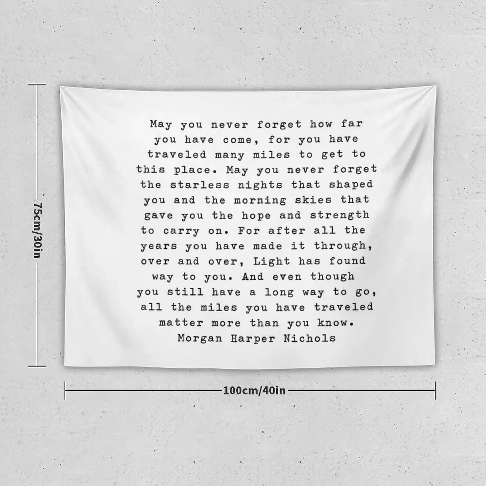 Morgan Harper Nichols | Typewriter Style Quote Tapestry Aesthetic Room Decorations Room Decor Aesthetic Tapestry