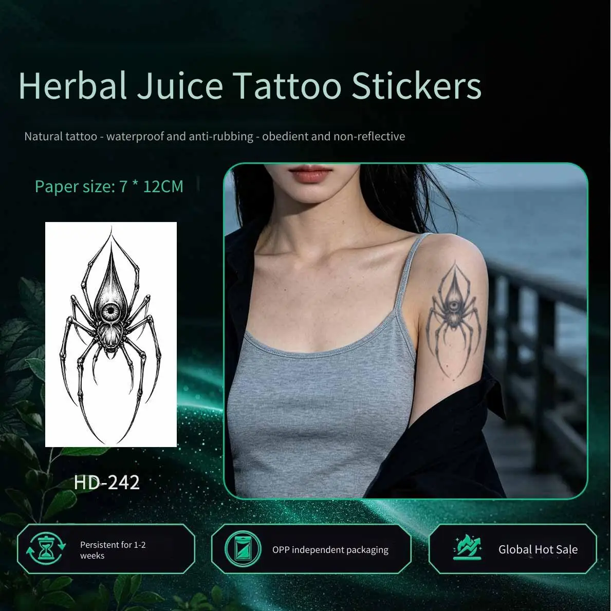 1 Sheet Per Pack Temporary Tattoo Sticker Waterproof Long Lasting Arm Leg for Women