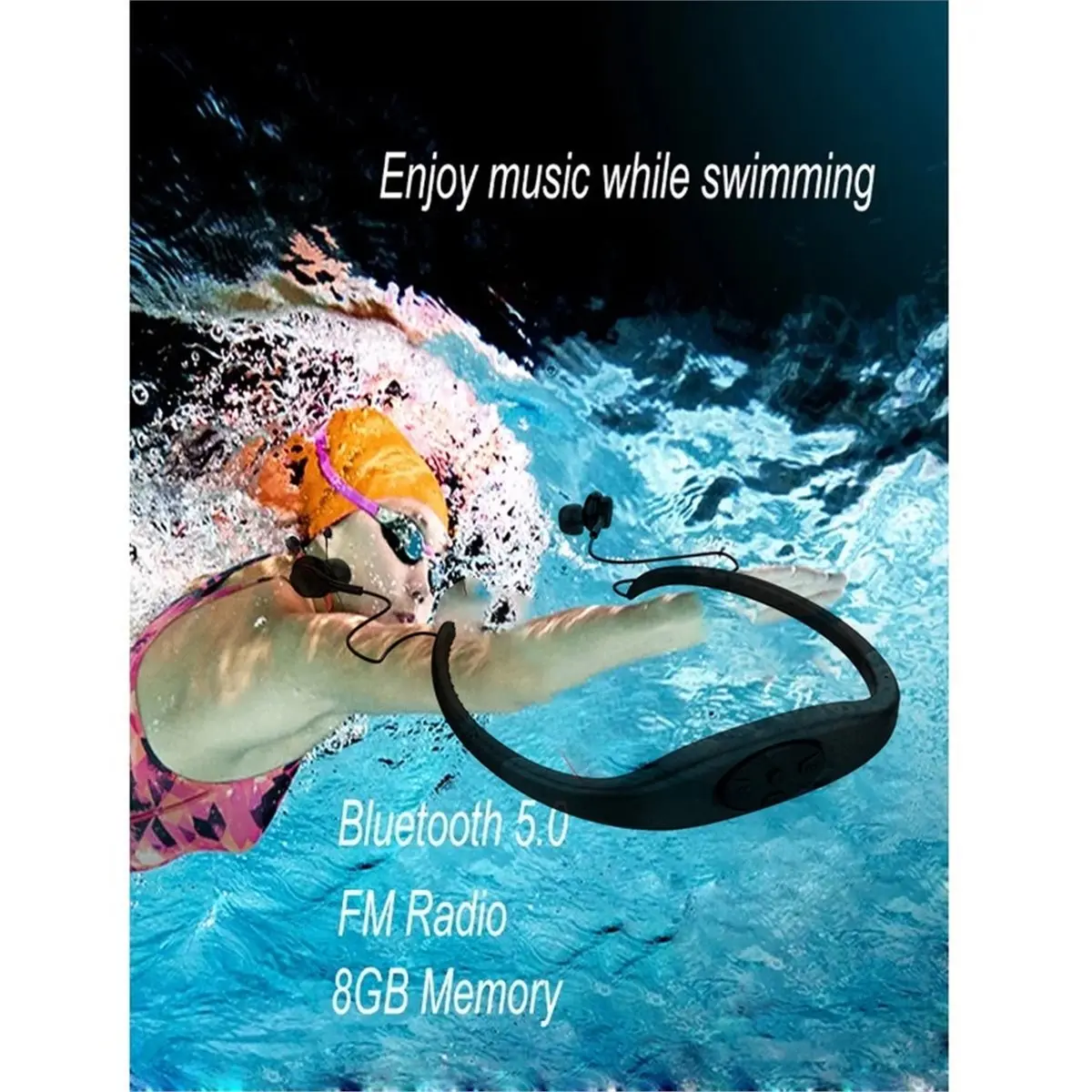 update. Waterproof MP3 Player for Swimming Bluetooth Headphones for Receiving Mode Underwater Sports Earphones Music Player, PC
