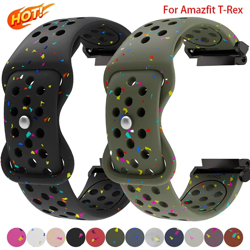 Silicone Strap For Amazfit T-Rex3/2 Sport Bracelet Watchband Accessories For Amazfit T-Rex/Pro T-Rex 2Ultra Smart Watch Band