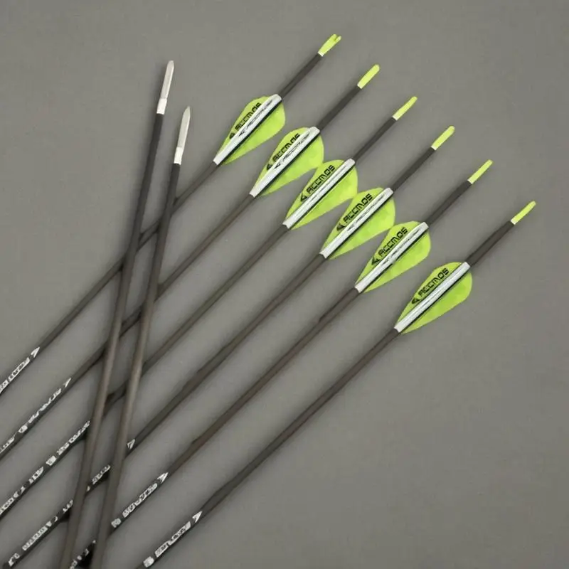 6/12pc Inner Diameter 3.2mm 40T Carbon Arrow Spine 350 400 450 500 550 600 650 700 750 800 850 900 1000 Compound Bow Archery