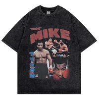 Camiseta lavada Mike Tyson, camisetas Vintage de campeón de boxeo, ropa de calle, camiseta Retro, camisas de manga corta de verano, camisetas de gran tamaño