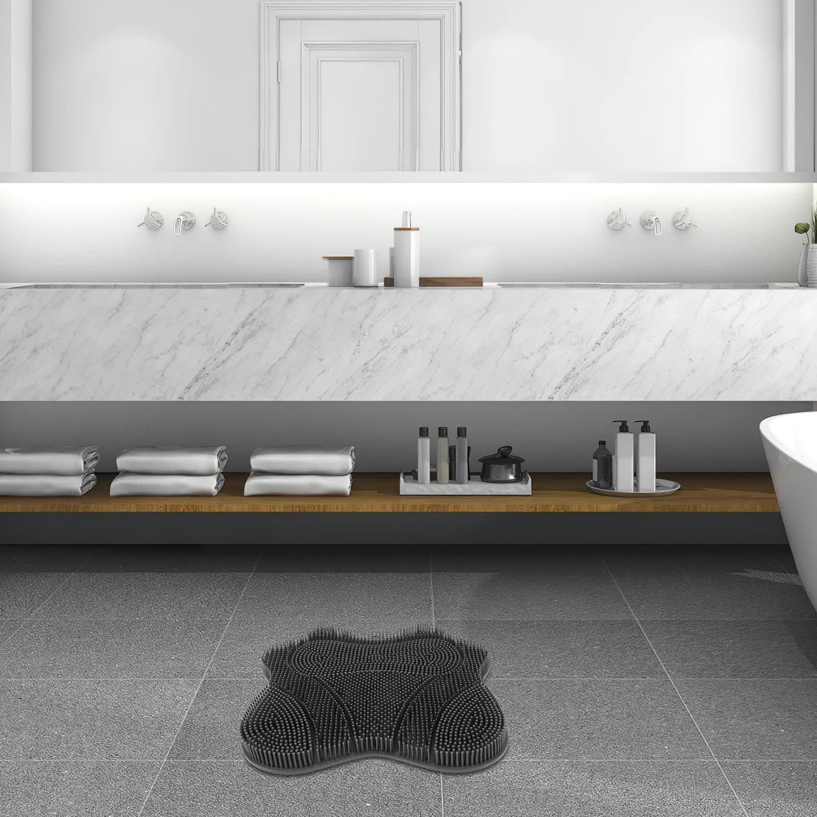 

Silicone Shower Foot Scrubber Mat Gentle Bristles Deep Clean Exfoliating Foot Care Tool Non Slip Suction Cups for Bathroom Floor