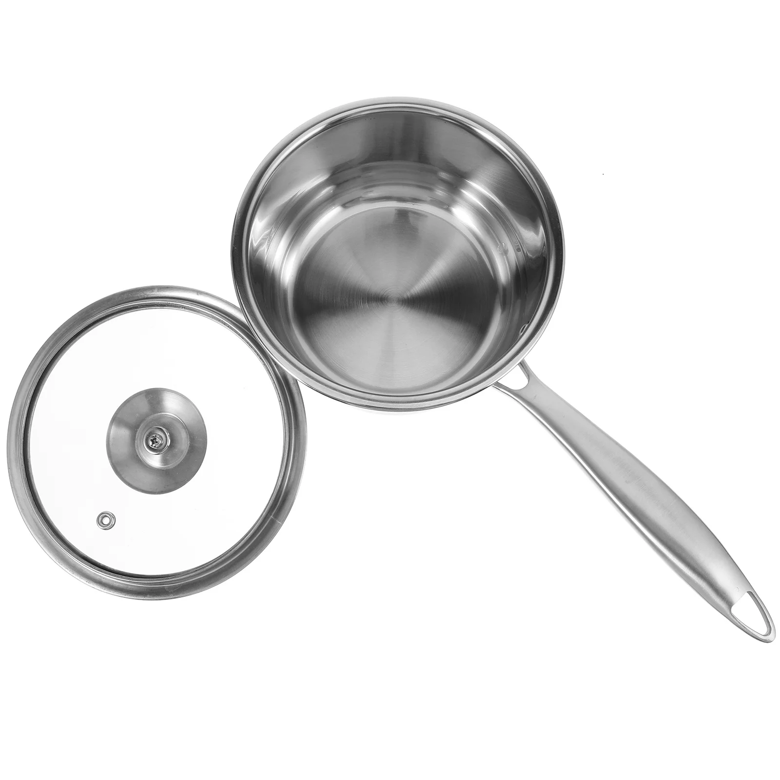 

304 Stainless Steel Milk Pot Compact Size Saucepan Even Heat Distribution Corrosion Resistant Reusable Cooking Pot