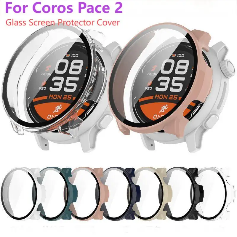 

Чехол из закаленного стекла для Coros Pace 2, ремешок для умных часов, бампер, полное покрытие, защитная пленка для экрана, аксессуары Pace2