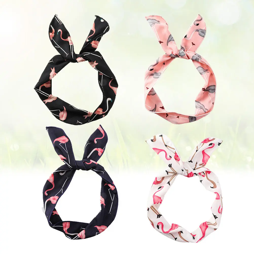

Flamingo Hair Scarf for Women Headband Flamingos Accessories Elastic Headbands Bandeau Hairbands