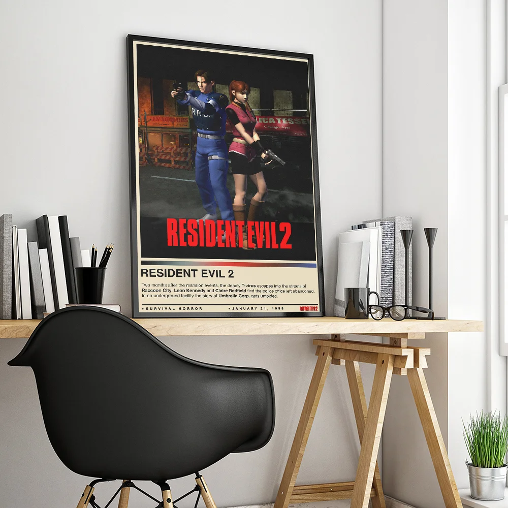 Video Game R-Residents-Evil Classic Movie Posters Vintage Room Bar Cafe Decor Nordic Home Decor
