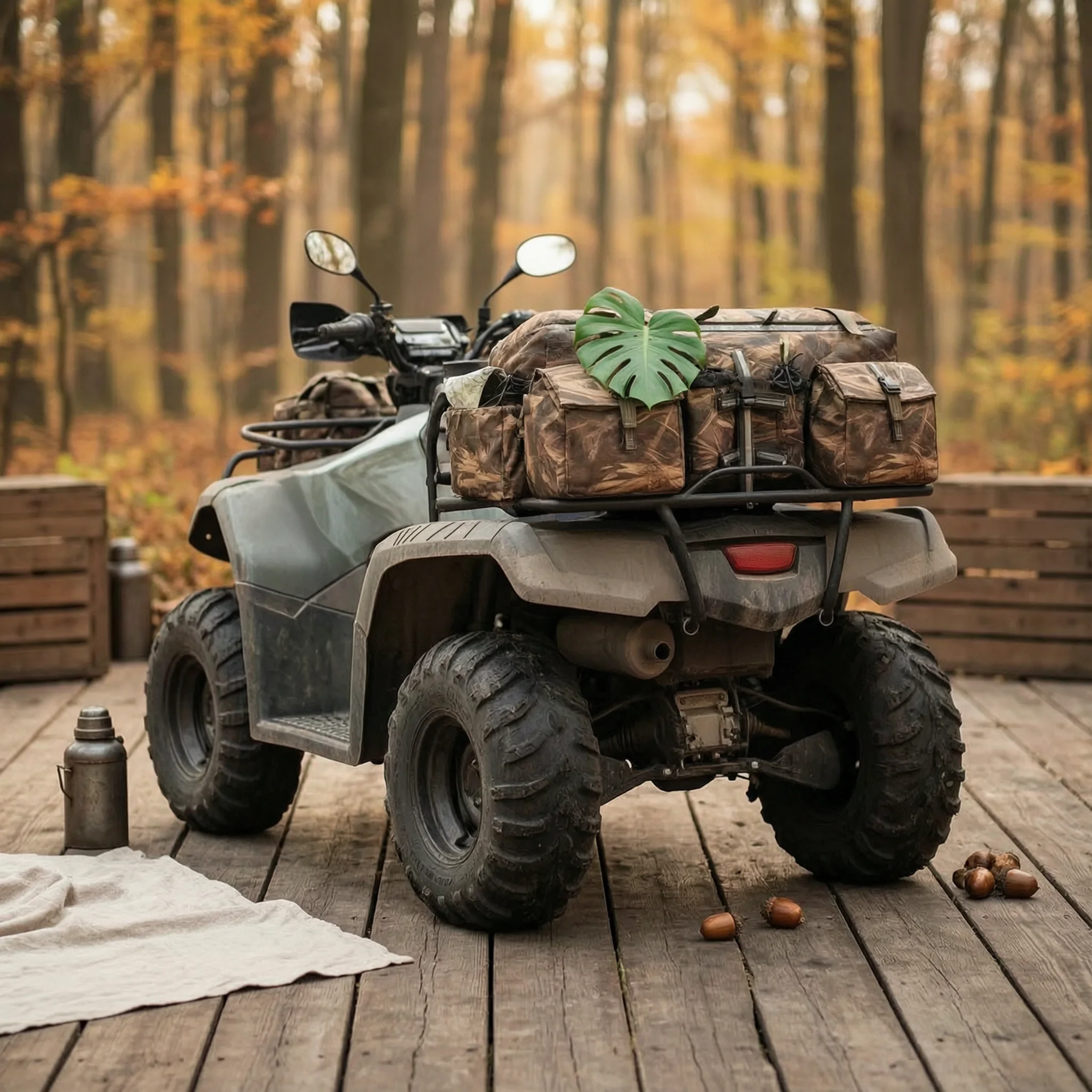 All-weather Off-road Cargo Bag 600D Oxford Cloth ATV Bag with Hinged Lid Vehicle Storage Organizer for Trail Gear Packing