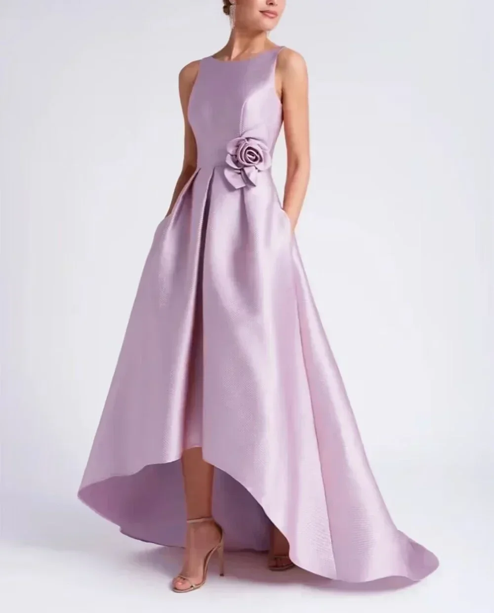 Robe de Soirée Élégante en Fibre Française Personnalisée, Simple, Couleur Unie, Éducative, Fleur, Satin, Formelle, ixde Mariage, Anniversaire