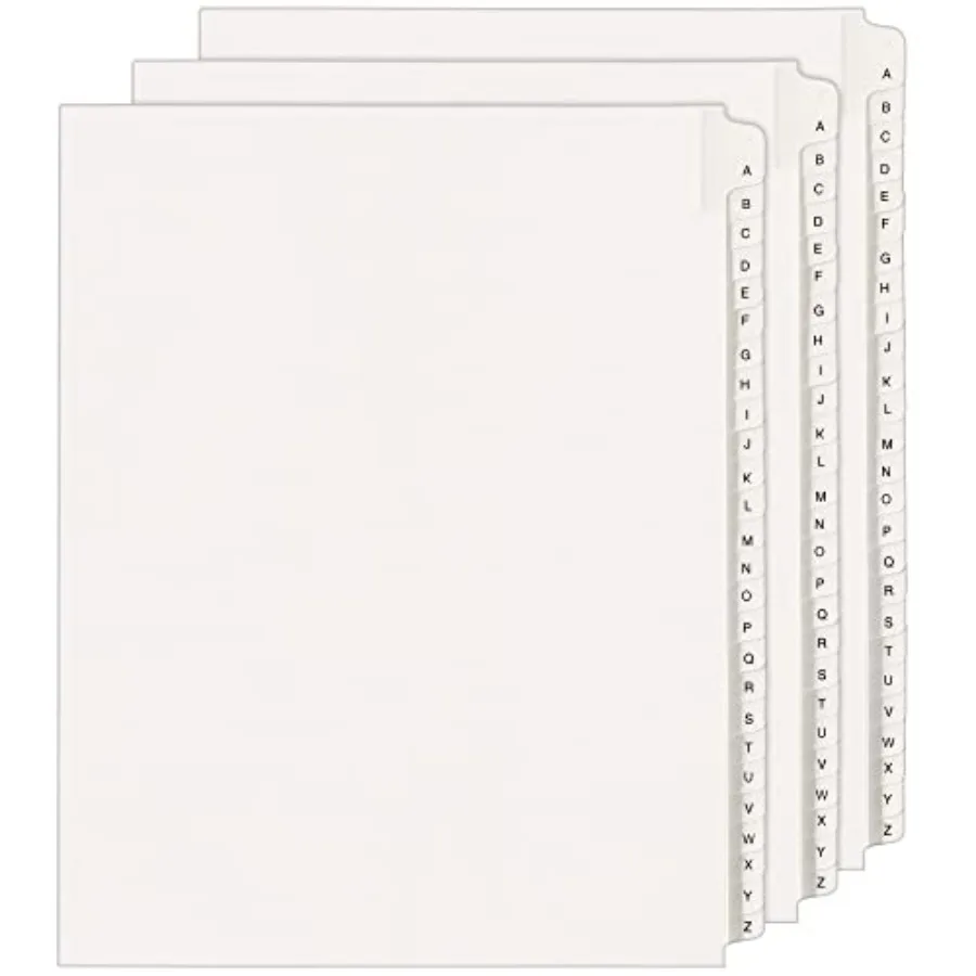 

Collated A-Z, Legal Exhibit Unpunched Dividers for Use with Any Binding System, 26 Side Tab Dividers Per Set, Helvetica Type, 3