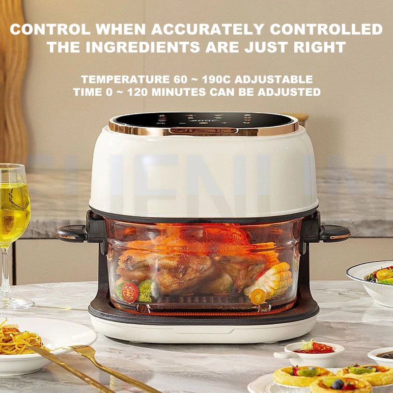 

Air Fryer Household 4L Large Capacity Glass Visual Window Multifunctional Intelligent Electric Oven With Multiple Modes To Choos