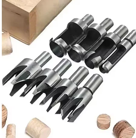 4/8pcs Wooden Plug Drill Removal Tool Set round Handle Barrel/Claw Type Woodworking Hole Opener Reaming Drill Bit Cutting Tool