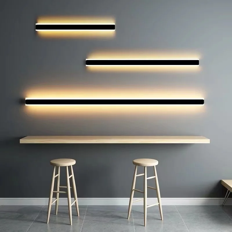 

Lamp Modern Wall Long Strip Ambient Light Indoor LED Background Sconce Lamp For Living Room Sofa Stair Bedside Aisle Light