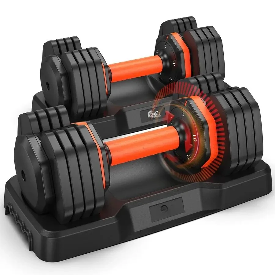 Adjustable Dumbbell Set of 2, 110lbs 50lbs Weights Dumbbell Set with Storage Box, 25lbs 55lbs Adjustab, Custom