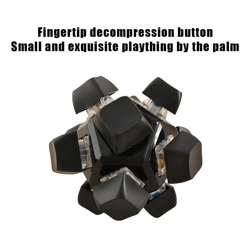 Luminous Keyboard Test Switch Pressure Reducing Press Fingertip Decompression Button Plaything On Palm With High Interactivity