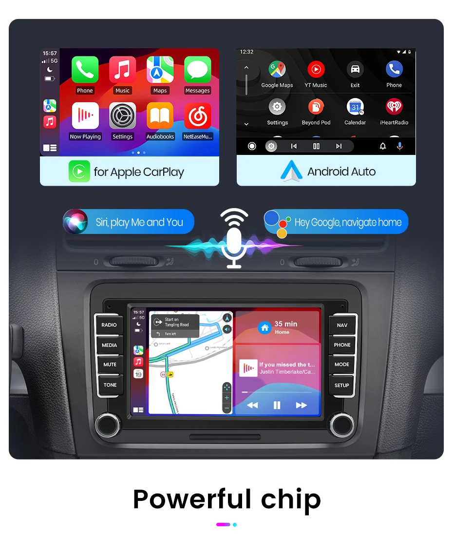 Junsun 7 "Wireless Carplay Android Auto Auto Radio für VW Passat B6 B7 T5 Tiguan Touran GOLF 6 POLO Stereo GPS Multimedia Player – Detail 14
