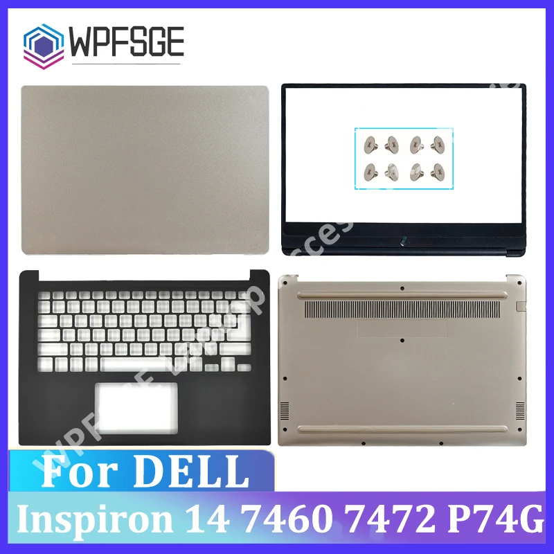 New Laptop Case For DELL Inspiron 14 7000 7460 7472 LCD Back Cover /Front Bezel /Palmrest Upper cover / Battom Case /Hinge set