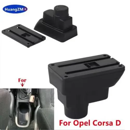Imagen 2 del producto Reposabrazos para Opel Corsa D, respaldo para reposabrazos de coche, caja de almacenamiento de doble capa, accesorios de reequipamiento Interior para coche