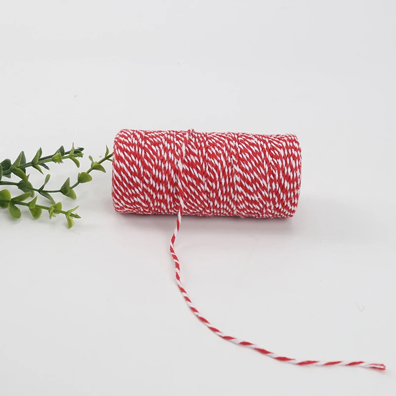 100M/Roll Bakers Twine String Cotton Cords Rope 2mm For Home Decor Handmade Christmas Gift Packing Craft DIY Wrapping Gift New