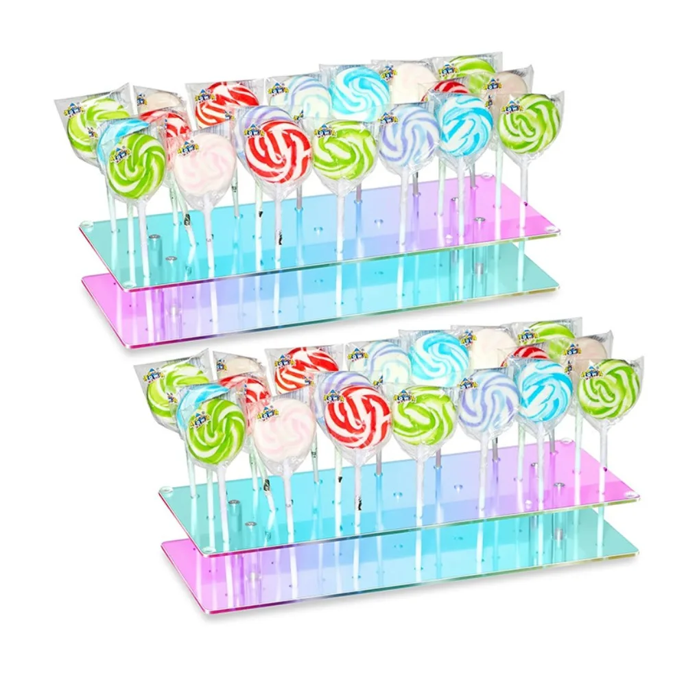 Durable 10/21 Holes Lollipop Stand Acrylic Clear Candy Rack Candy Decor Detachable Cake Lollipop Holder for Wedding