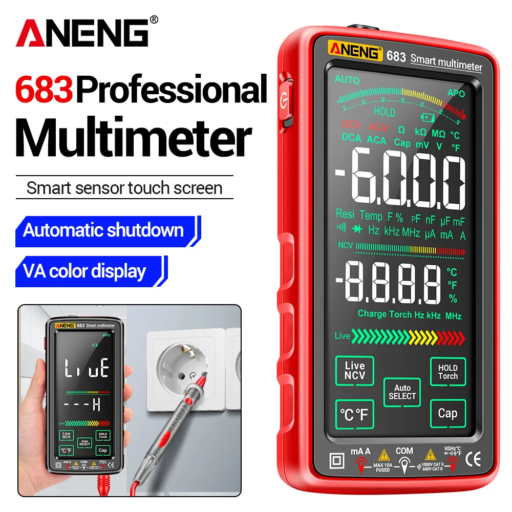 Multimeter Touch Screen Smart Digital Tester ANENG 683 AC/DC