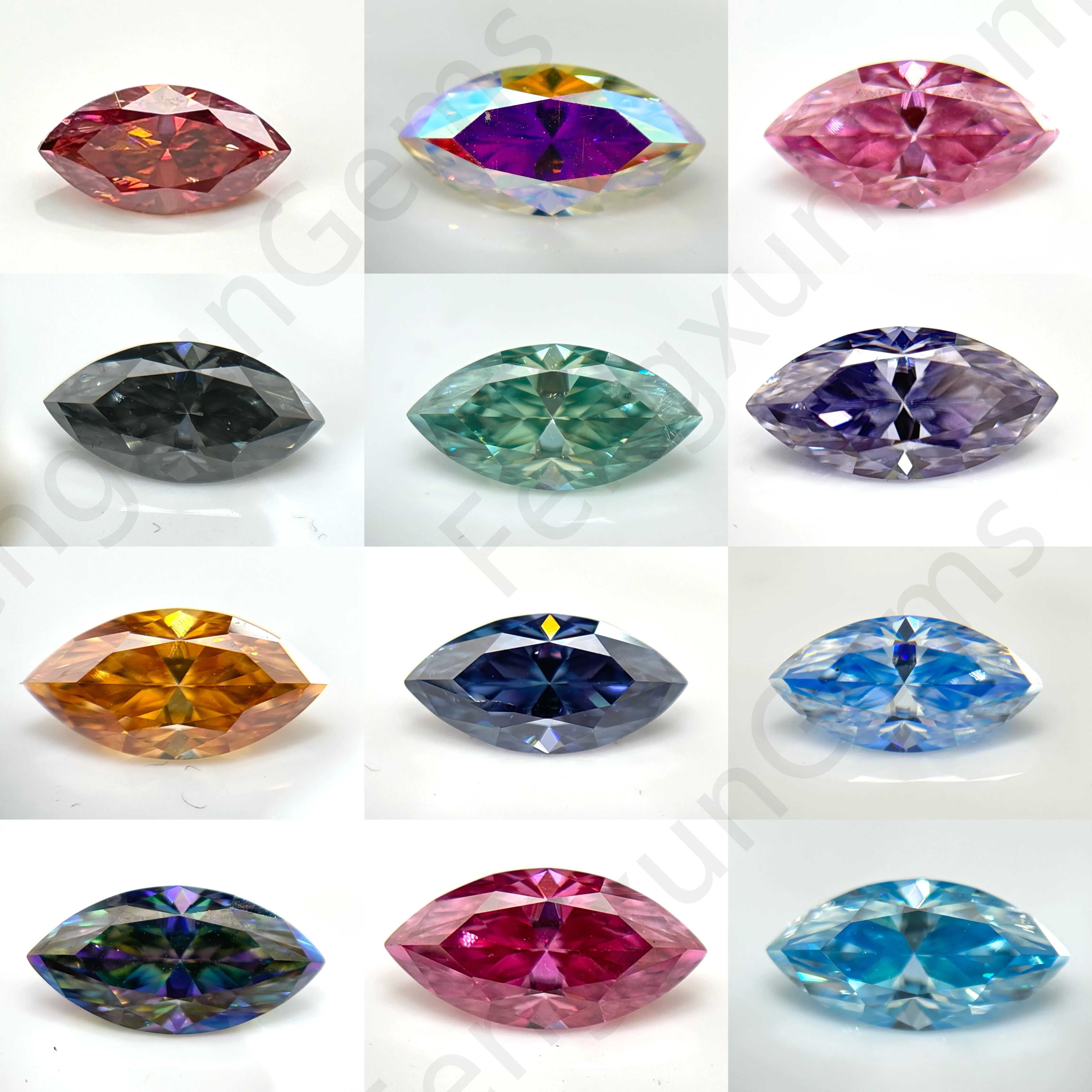 

Loose Moissanite Stone Marquise shape Brilliant 0.1~3ct Lab Grown Moissanite Diamonds Pass test With Certificate For jewelry