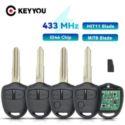 KEYYOU 2/3BN 433MHz chiave a distanza per auto ID46 Chip per Mitsubishi Lancer Outlander Pajero Triton ASX Lancer Shogun MIT11/ MIT11R Blade