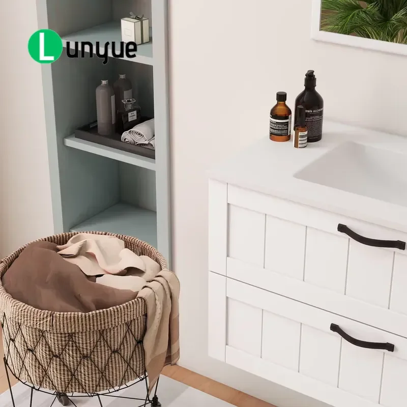 Modern Bathroom Vanity with Sink and Mirror Waterproof Plywood Slow Closing System 31.5 Inch Wall Mounted Cabinet for Home