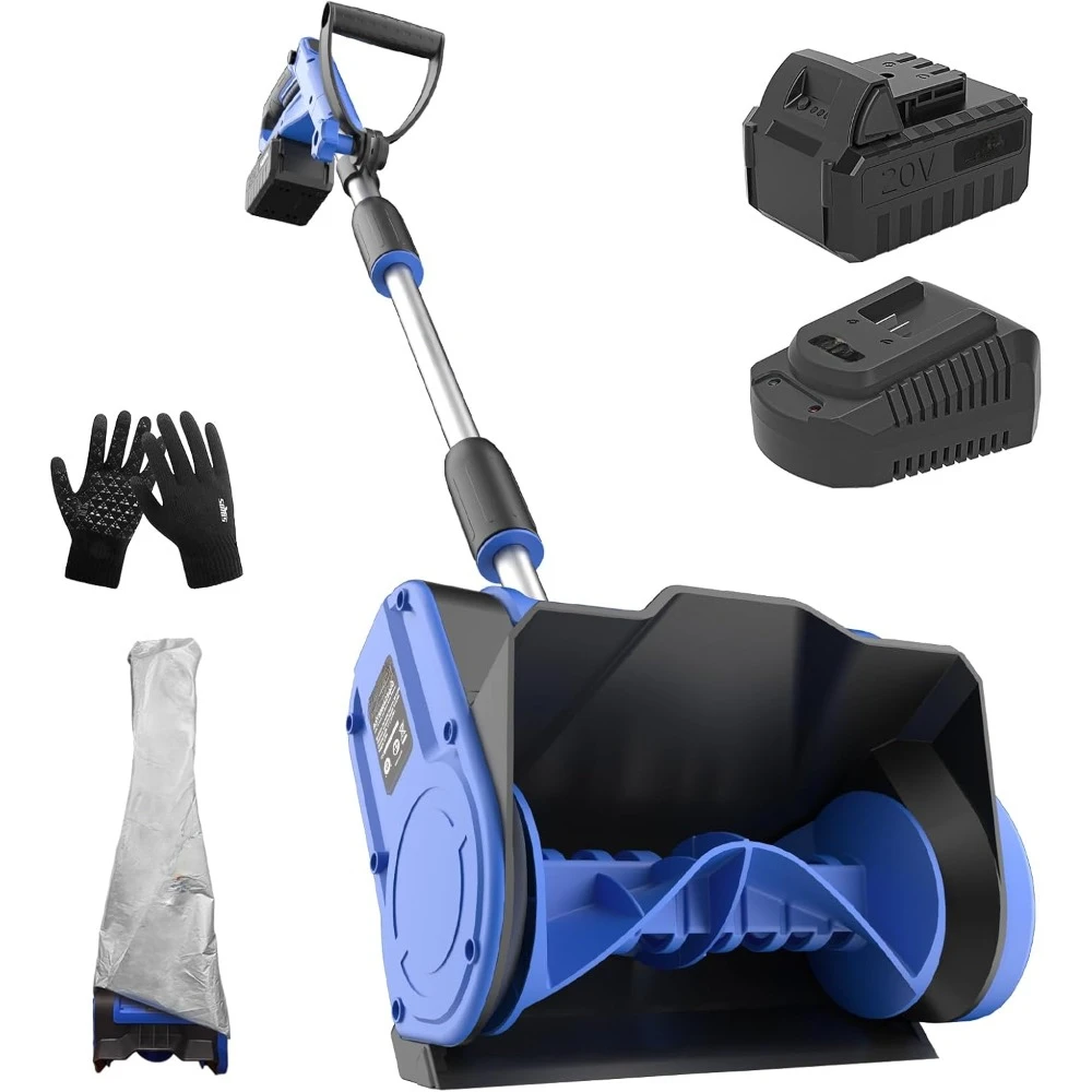 Electric Snow Shovel Cordless - 20V 11-Inch Snow Shovel for Driveways, Lightweight Electric Snow Blower with Adjustable Handle