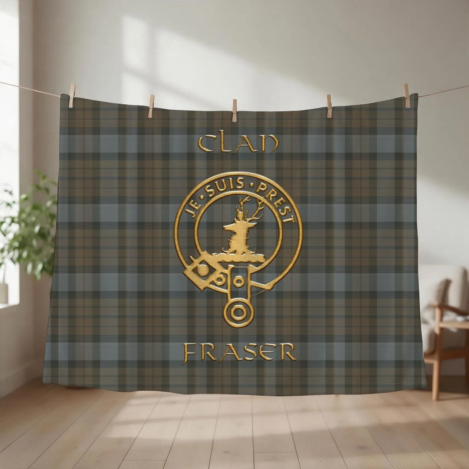 Shield Clan Fraser - Je suis Prest Throw Blanket Blankets For Sofas valentine gift ideas Summer Beddings For Sofa Thin Blankets