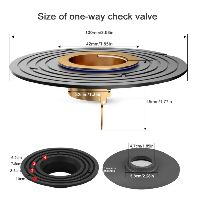 5-10 سنتيمتر عيار النحاس الطابق استنزاف الأساسية الصرف السريع رائحة الحشرات برهان استنزاف مصفاة حوض دش ارتجاعي مانع تصفية التوصيل #5