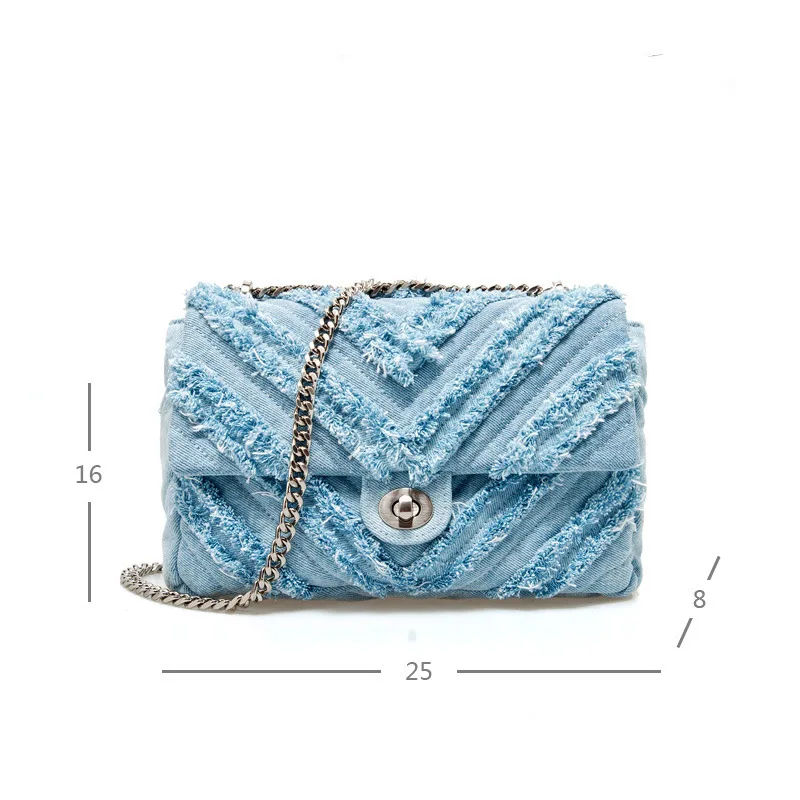 2024 Four Seasons New High-end Denim Square Crossbody Fashionable Underarm Shoulder Women’s Bag