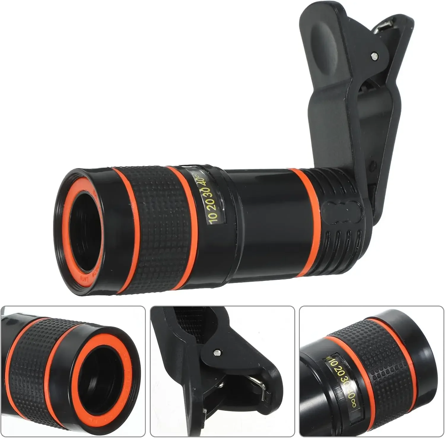 เลนส์โทรศัพท์มือถือโฟกัสยาว 8 เท่า กล้องโทรทรรศน์โทรศัพท์มือถือ 8 เท่า เลนส์กล้อง HD ซูมภายนอก เลนส์พิเศษสำหรับการตั้งแคมป์ดูกีฬา