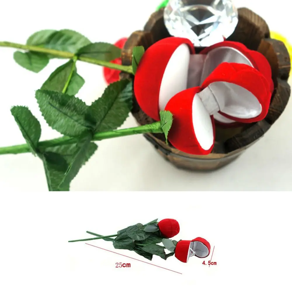 Earrings Hot Cases Day Box Wedding Flower Red Velvet Necklace Display Pendant Jewelry Rose Ring Gift