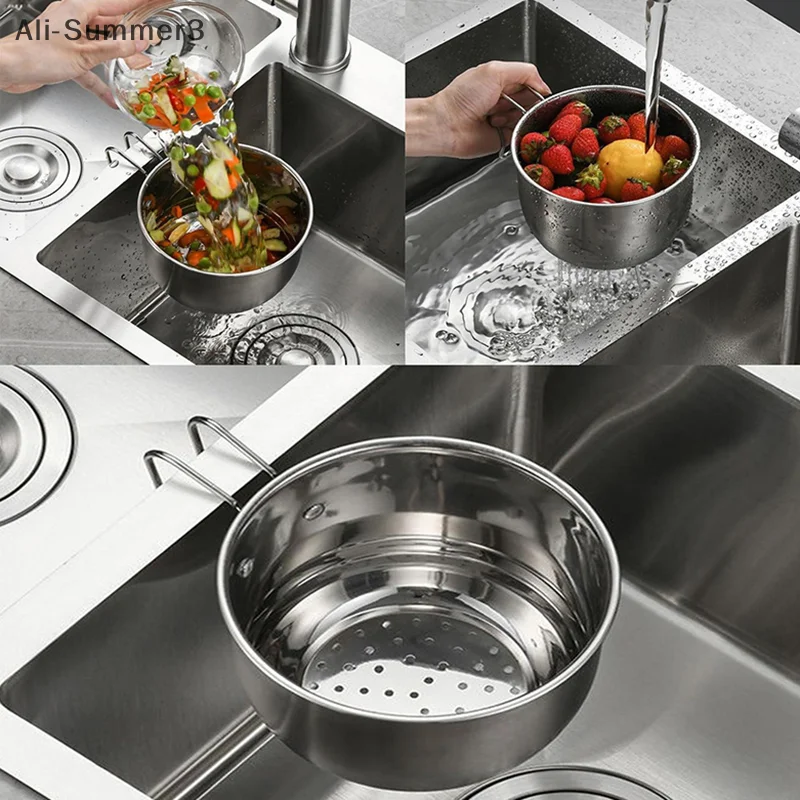 

Stainless Steel Sink Drain Strainer Basket Multifunction Kitchen Food Catcher Vegetable Fruit Colander For Filter Kitchen Waste