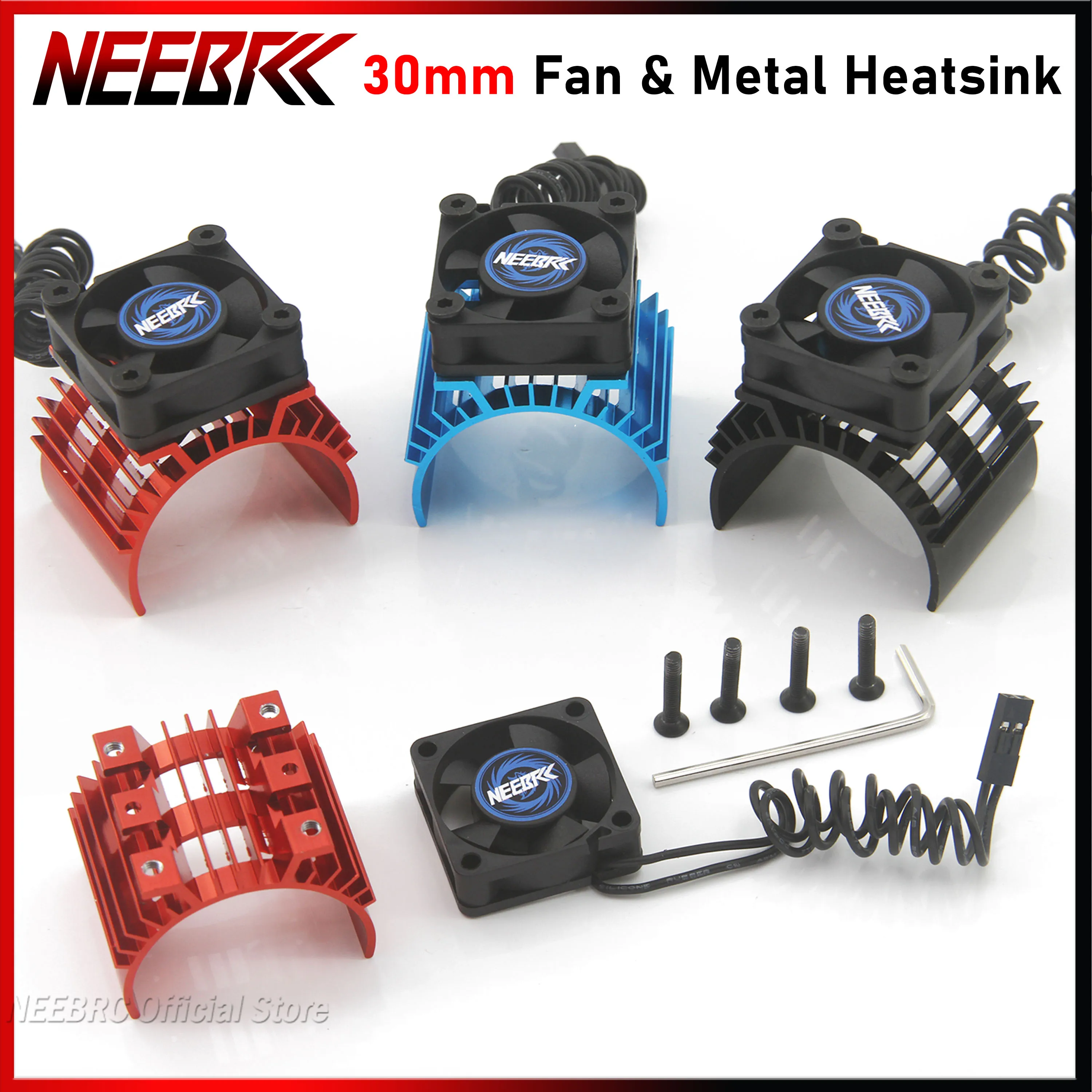 

NEEBRC 30mm RC Cooling Fan Heatsink 5V-12V DC 25000RPM High Wind Rapid JST Plug with Holder Cover for 36mm Brushless Motor ESC